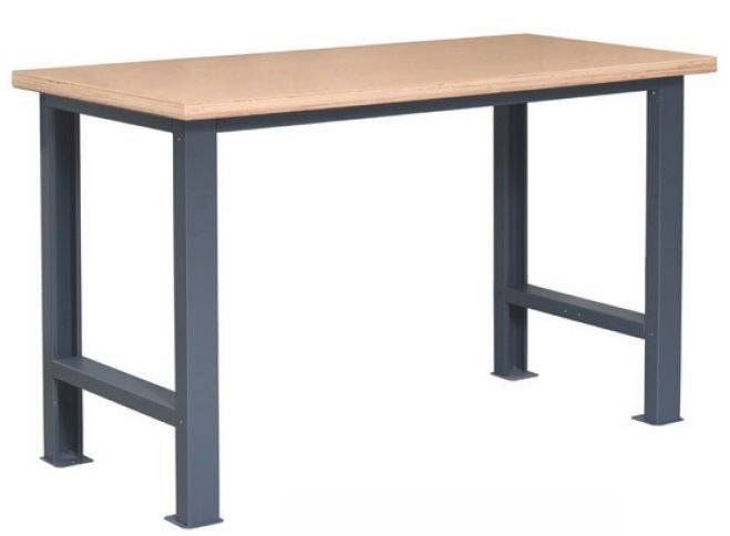 Stół warsztatowy PL02L z blatem ze sklejki lakierowanej i regulacją wysokości