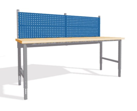 Lekki stół warsztatowy 2000 mm z regulowaną wysokością i niską nadbudową