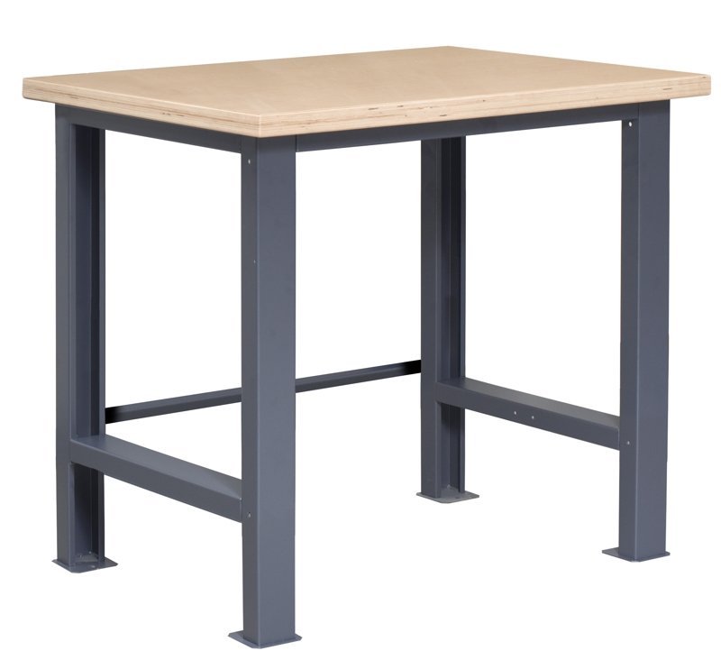 Stół warsztatowy PL01L z blatem ze sklejki lakierowanej i regulacją wysokości