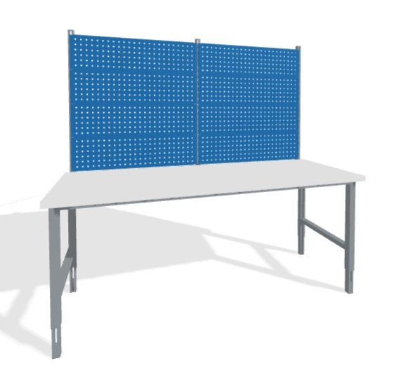Stół kompletacyjny 2000 mm z wysoką nadbudową - 8 tablic perforowanych RAL 7035/5015