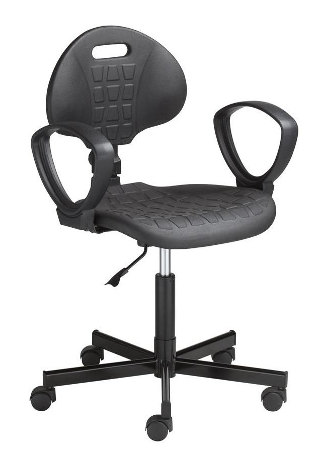 Krzesło warsztatowe NEGRO GTP na kołach z podłokietnikiem